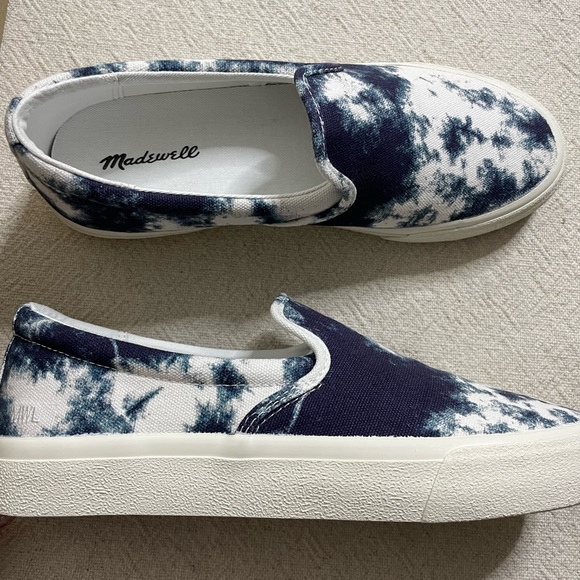 NEW Madewell Sidewalk Tie Dye Blue Slip-On Sneakers 8 - Picture 4 of 8